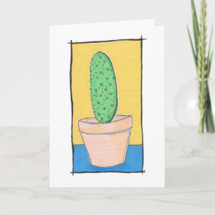Carte Cactus de poire, art naïf, vos mots à l'intérieur