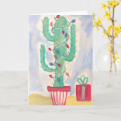 Carte Cactus de vacances (Fleur jaune)