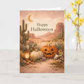 Carte Cactus Désert Sage Halloween (Fleur jaune)