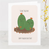 Carte Cactus Doodle Saint-Valentin  (Fleur jaune)