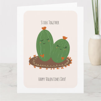 Carte Cactus Doodle Saint-Valentin 