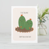 Carte Cactus Doodle Saint-Valentin  (Debout devant)