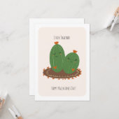 Carte Cactus Doodle Saint-Valentin  (Devant/Arrière en situation)