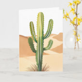 Carte Cactus du désert | Cactus verts à l'aquarelle (Fleur jaune)