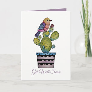 Carte Cactus Et Arc-En-Ciel En Aquarelle