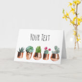 Carte Cactus et succulents dans des pots d'or Roses (Fleur jaune)