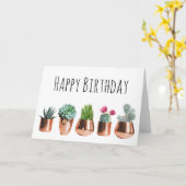 Carte Cactus et succulents dans des pots d'or Roses Anni (Fleur jaune)