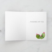 Carte Cactus Fleurs d'art Bonjour Penser de vous Sud-Oue (Intérieur)