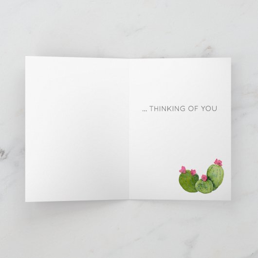 Carte Cactus Fleurs d'art Bonjour Penser de vous Sud-Oue (Intérieur)