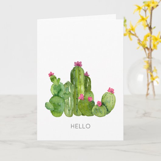 Carte Cactus Fleurs d'art Bonjour Penser de vous Sud-Oue (Fleur jaune)