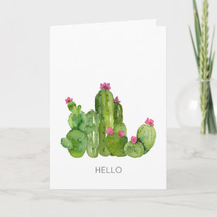 Carte Cactus Fleurs d'art Bonjour Penser de vous Sud-Oue