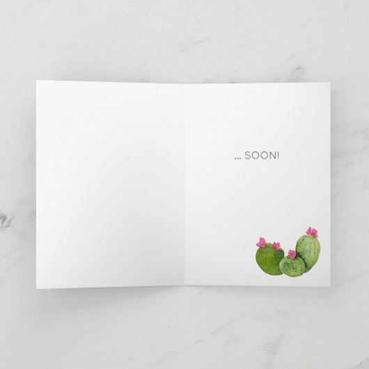 Carte Cactus Fleurs d'Art SE METTENT BIENTÔT Désert Joie (Intérieur)