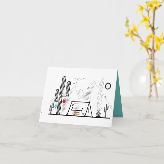 Carte Cactus Holidays 1 (Fleur jaune)