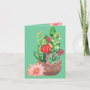 Carte Cactus, Plantes grasses, Fleur de cactus, Arrangem