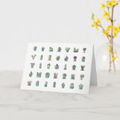 Carte Cactus Succulents Plante main tiré Botanique (Fleur jaune)