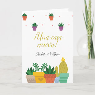 Carte Cactus Una Casa Nueva Une nouvelle maison Félicita