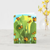 Carte Cactus Whimsical Et Papillons (Fleur jaune)
