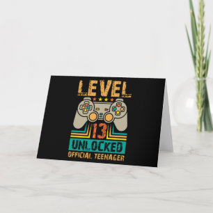 Carte Cadeau 13e anniversaire garçons Niveau 13 débloqué