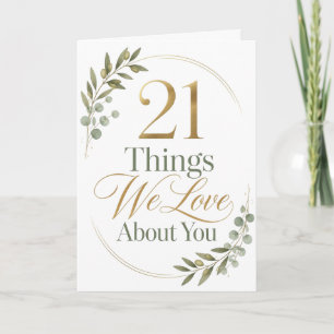 Carte Cadeau 21 ans pour 21 choses que nous aimons chez