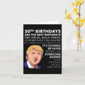 Carte Cadeau 50e Anniversaire Drôle Trump Citation Pour  (Fleur jaune)