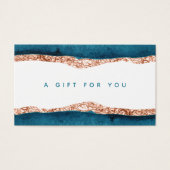 Carte-cadeau à aquarelle sarcelle et or (Devant)