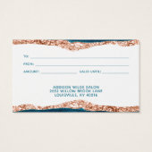 Carte-cadeau à aquarelle sarcelle et or (Dos)