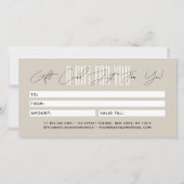 Carte cadeau à la typographie script moderne avec  (Dos)