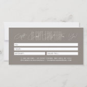 Carte cadeau à la typographie script moderne avec (Dos)