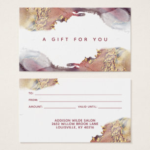 Carte Cadeau à l'Encre Liquide Art Moderne Violet