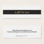 Carte cadeau à rayures noir et blanc (Devant & derrière)