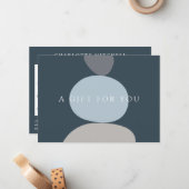 Carte cadeau Abstrait Zen Stones Blue Logo (Devant/Arrière en situation)