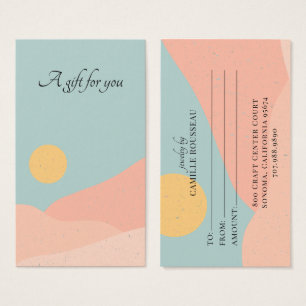 Carte cadeau Abstraite Boho Sunrise Desert