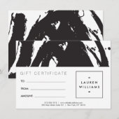 Carte cadeau Abstraite Brosse noire et blanche (Devant / Derrière)