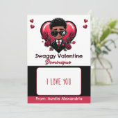 Carte cadeau African American Boy Valentine (Debout devant)