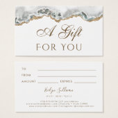 Carte cadeau Agate blanc (Devant & derrière)