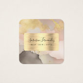 Carte cadeau Aquarelle Faux Black Gold Foil Blush (Devant)