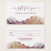 Carte Cadeau Aquarelle Liquide Moderne Purple Et O (Devant & derrière)