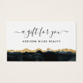 Carte Cadeau Aquarelle Noire Et Or (Devant)