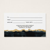 Carte Cadeau Aquarelle Noire Et Or (Dos)