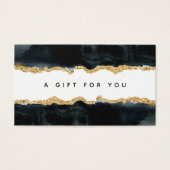 Carte Cadeau Aquarelle Noire Et Or (Devant)