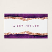 Carte Cadeau Aquarelle Purple Et Or (Devant)
