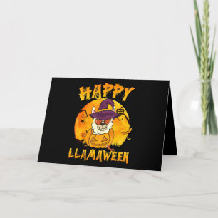 Carte Cadeau araignée Joyeuse Llamaween Llama Sorcière