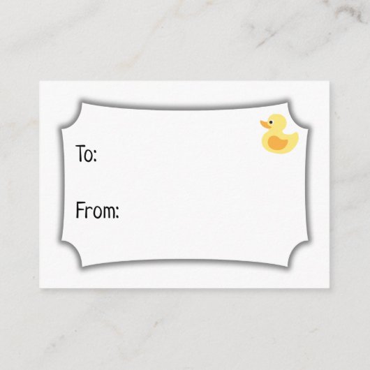 Carte cadeau Baby shower écran simple, Canard en c (Dos)