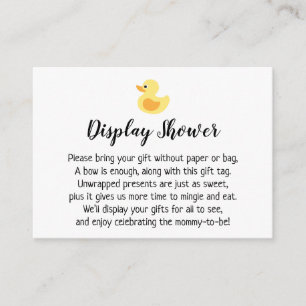 Carte cadeau Baby shower écran simple, Canard en c
