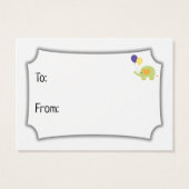 Carte cadeau Baby shower simple avec Elephant (Dos)