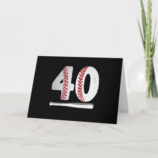 Carte Cadeau Baseball pour 40e anniversaire (Devant)