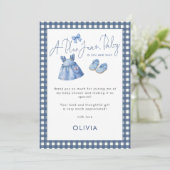 Carte Cadeau Bébé Fille Gingham Jean Bleu (Debout devant)
