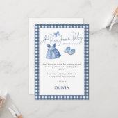 Carte Cadeau Bébé Fille Gingham Jean Bleu (Devant/Arrière en situation)