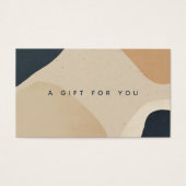 Carte cadeau Beige Navy Blue Modern Abstrait Shape (Devant)