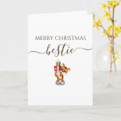 Carte cadeau Bestie Merry Chirstmas Tiger (Fleur jaune)